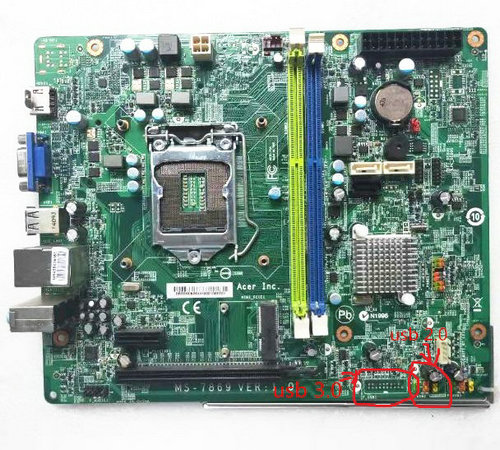 Acer Aspire TC-605 TC-705 XC-605 XC-705 MS-7869 Desktop-Motherboards Frontblende USB 3.0 （blau） - zum Schließen ins Bild klicken