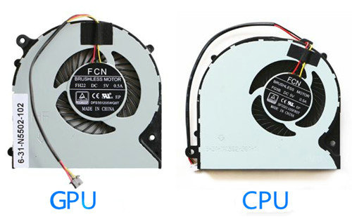CPU+GPU-Lüfter 3-polig für Clevo 6-31-N5502-102 6-31-N1502-301