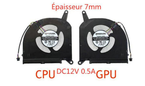 GPU+CPU-Lüfter 7mm für Gigabyte Aero 15 Oled Sa-7us5020sh