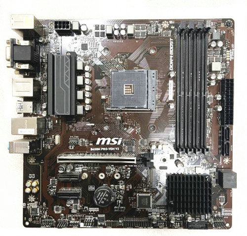 MSI B450M PRO-VDH V2 DDR4 AM4 VGA+DVI+HDMI Desktop-Motherboards - zum Schließen ins Bild klicken