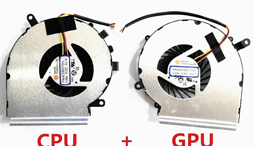 CPU+GPU-Lüfter 3-Pin für MSI GE62 2QC-085NE GE62 2QC-221RU
