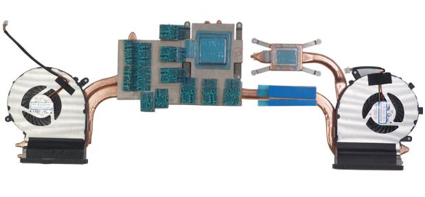 3-polig CPU+GPU Lüfter mit Kühlkörper für MSI GE62 Series