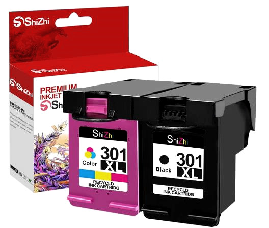 Shizhi Tintenpatronen Kompatibel mit HP 301XL Multipack-Drucker Tintenpatronen (schwarz, color)
