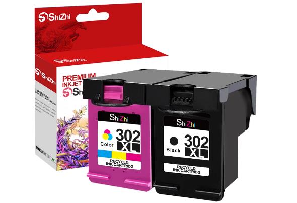 Shizhi Tintenpatronen Kompatibel mit HP 302XL Multipack-Drucker Tintenpatronen (schwarz, color)