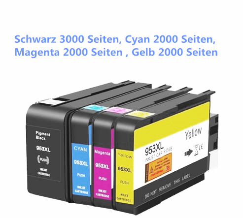 Kompatibel mit HP 953XL Multipack-Drucker Tintenpatronen (Schwarz, Cyan, Magenta, Gelb)