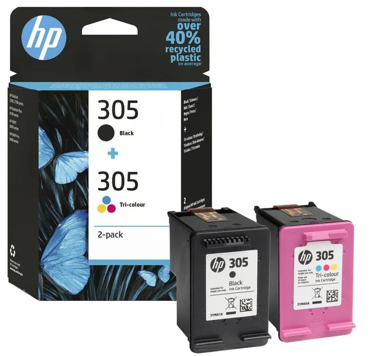 HP Tinte 305 Original Druckerpatronen Multipack (Schwarz + Farbe)