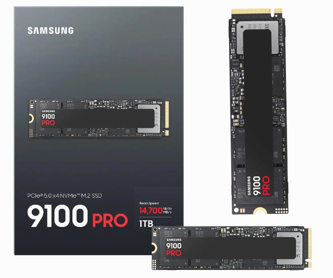 Samsung SSD 9100 PRO Serie MZ-VAP1T0BW 1TB M.2 PCIe, r14700MB/s, w13300MB/s