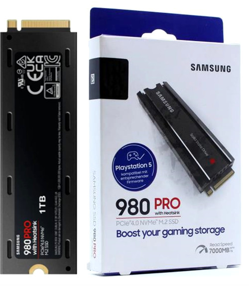 Samsung SSD 980 Pro 1TB MZ-V8P1T0CW M.2 NVMe with Heatskin PCI-Express 4.0
