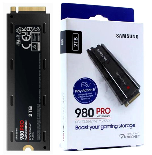 Samsung SSD 980 Pro 2TB MZ-V8P2T0CW M.2 2280 with Heatskin PCI-Express 4.0
