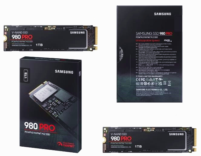 Samsung SSD 980 Pro 1TB MZ-V8P1T0BW NVMe M.2 PCI-Express 4.0